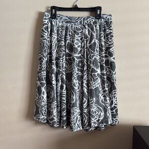 Elegant Black and White Floral Skirt